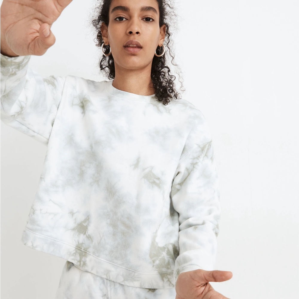 Madewell Tye Die Cropped Crew neck sweatshirt